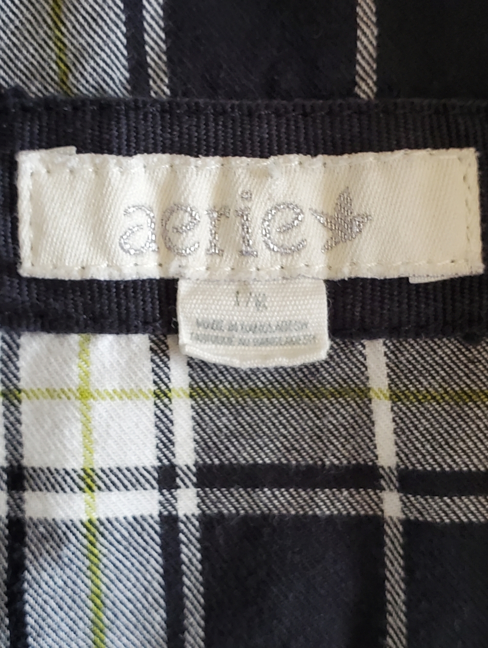 Aerie Oversized Flannel Shirt Black White Plaid Loungewear Sleep Tunic - Picture 2 of 9